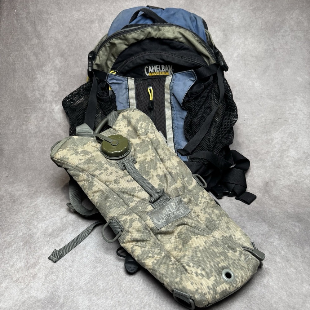 Camelbak Bundle Of 2  Backpack + Camo Hydration Pack Hiking Running Camping *TLC
